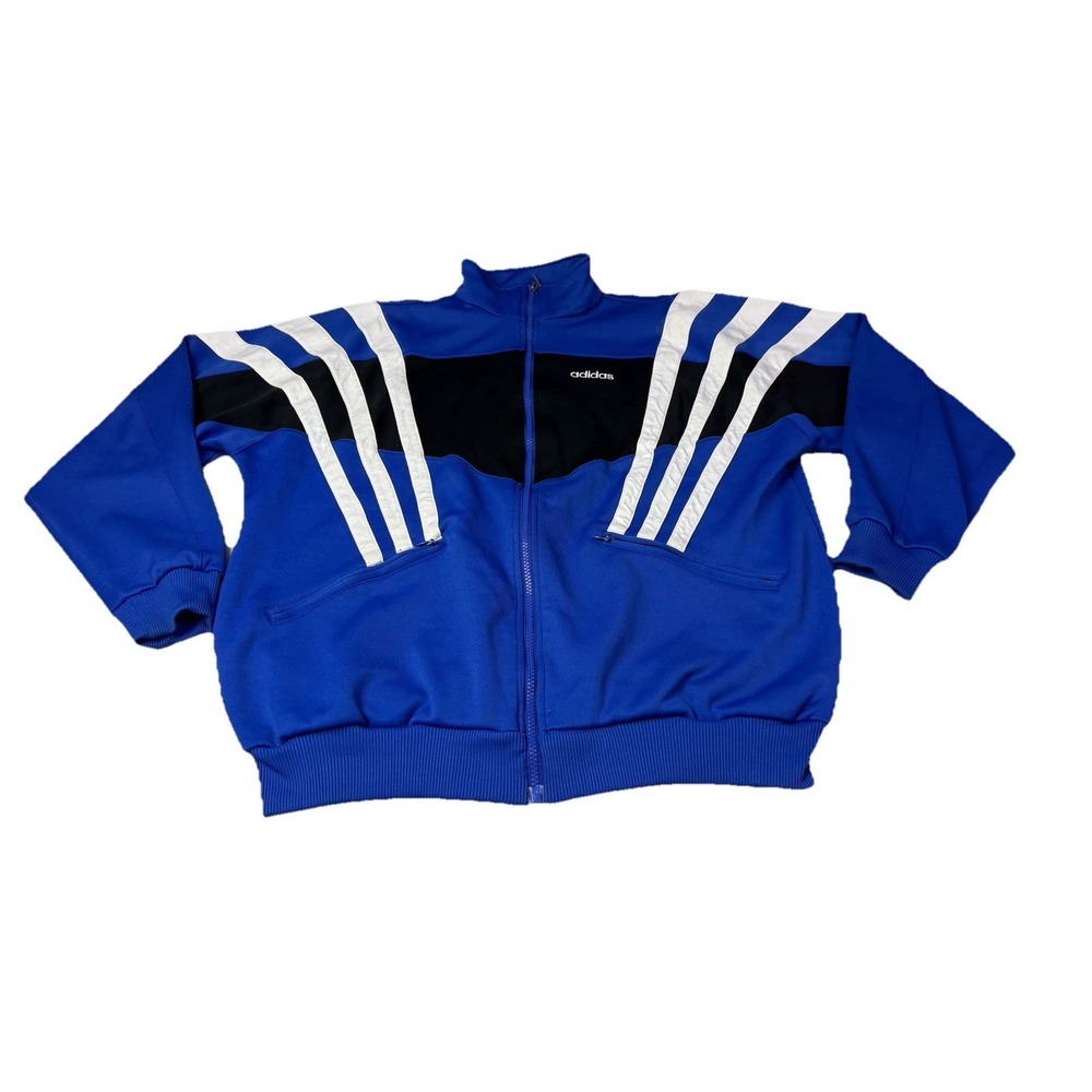 Adidas Vintage Tracksuit Track Jacket Rare 1990s Mens‎ Large Blue 1b2